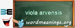 WordMeaning blackboard for viola arvensis